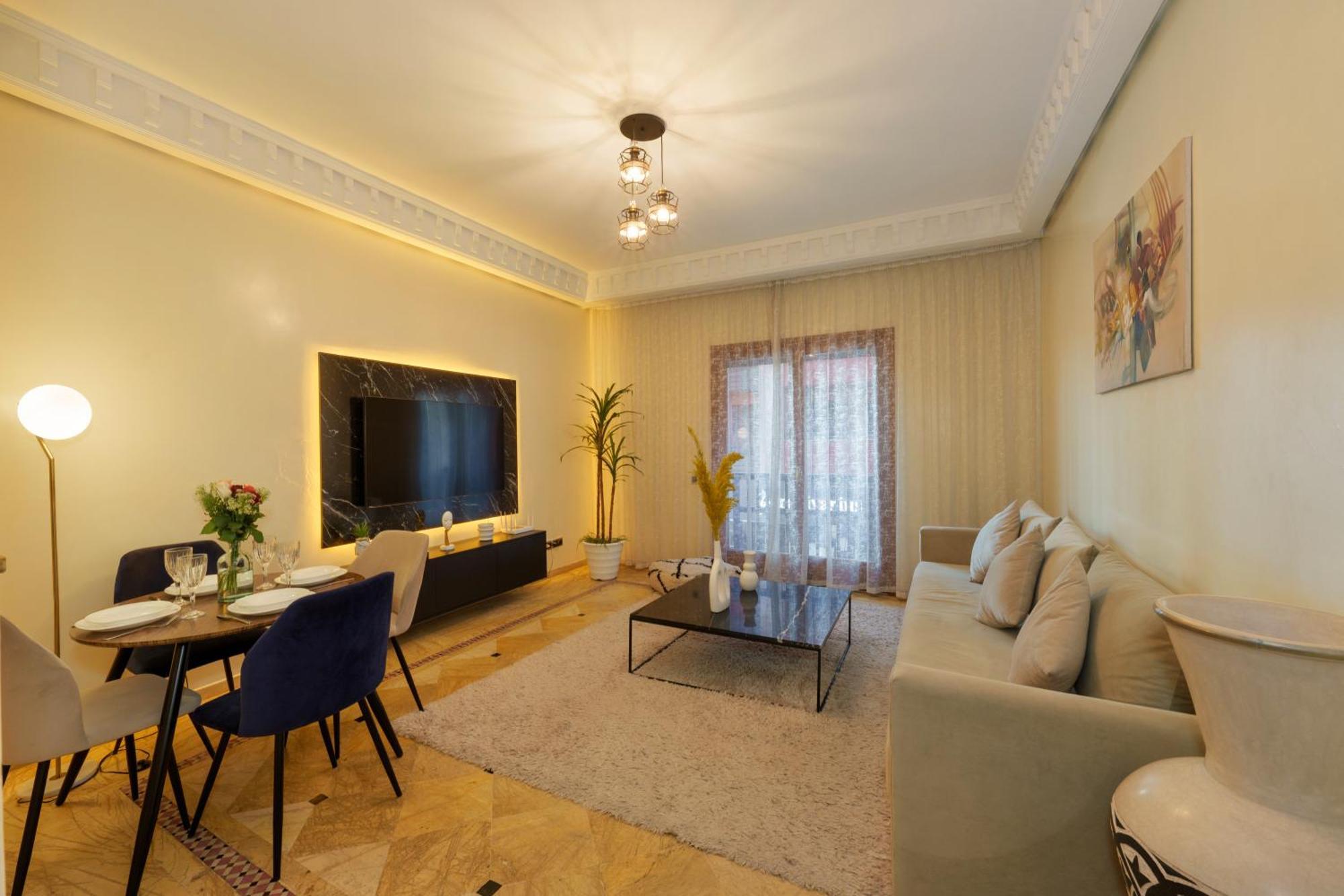 Appartement Chic Gueliz Plaza avec Vue Marrakesh Extérieur photo