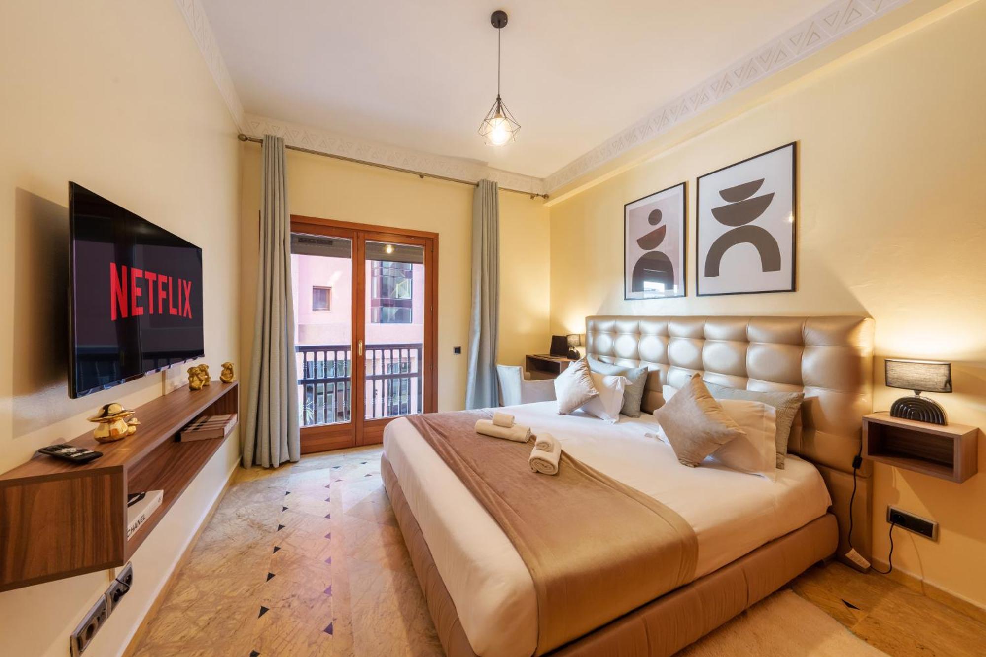 Appartement Chic Gueliz Plaza avec Vue Marrakesh Extérieur photo