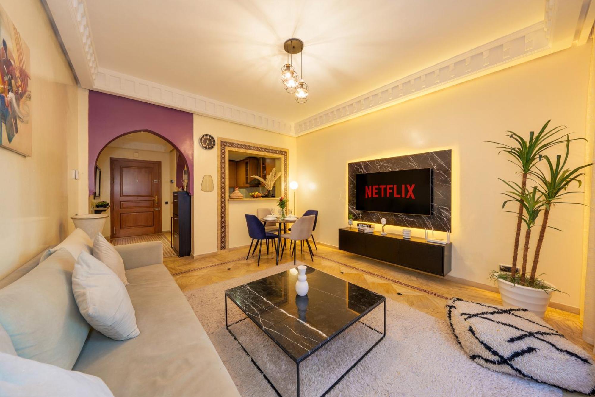 Appartement Chic Gueliz Plaza avec Vue Marrakesh Extérieur photo