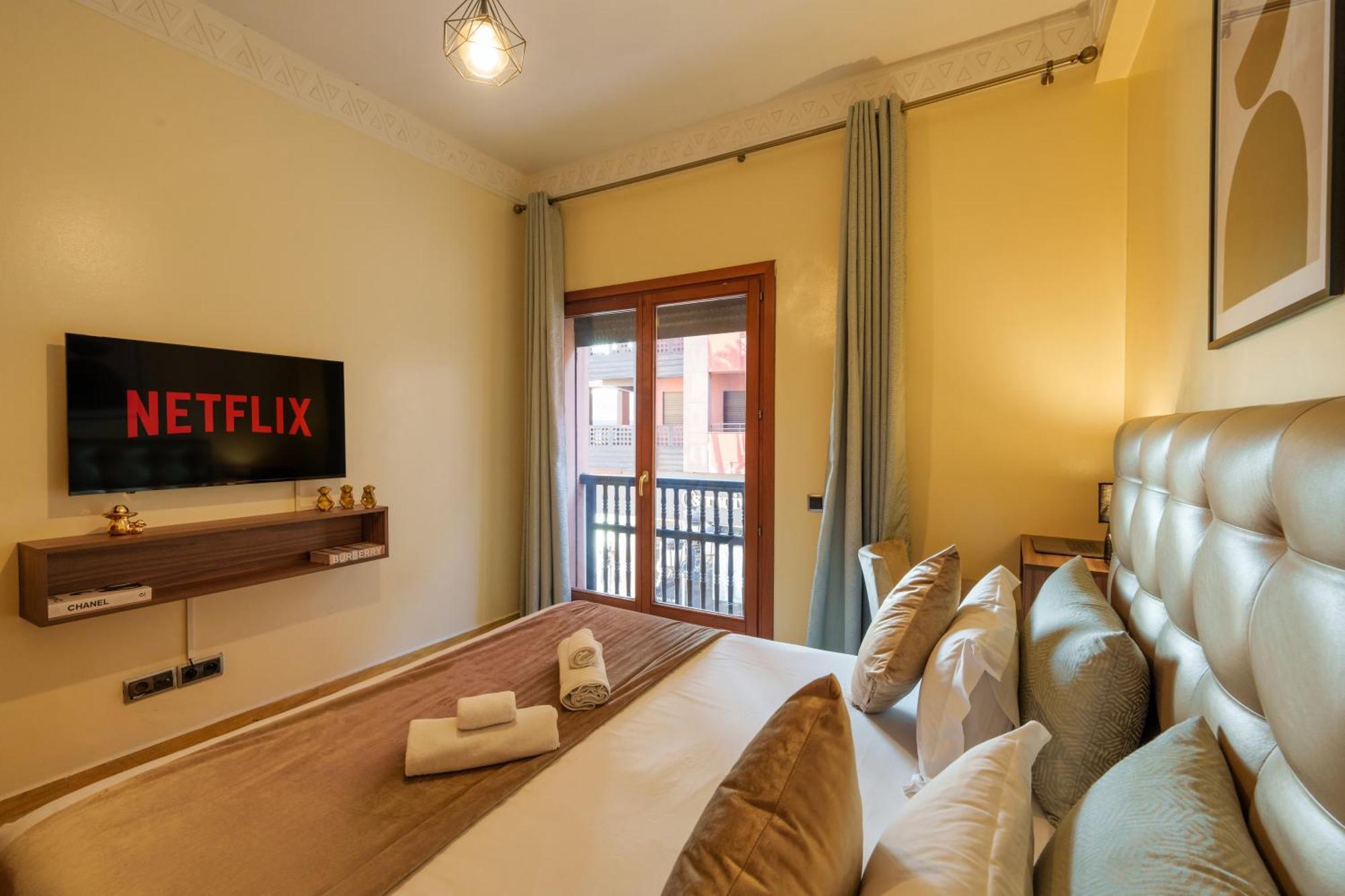 Appartement Chic Gueliz Plaza avec Vue Marrakesh Extérieur photo